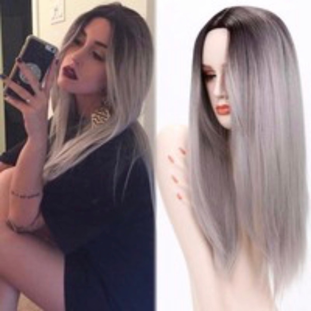 Women’s Lolita Ombré Two Tone Black/Grey Full Wig